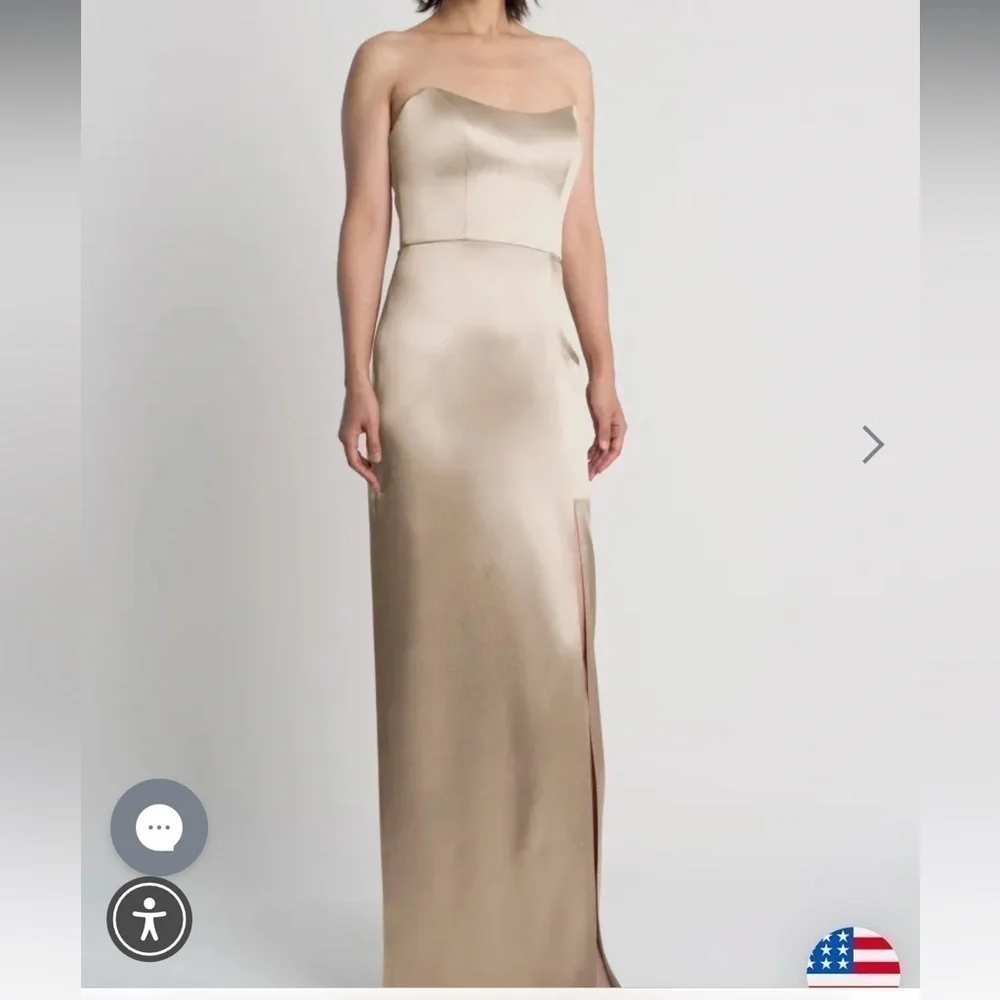 Jenny Yoo Nadia Dress Pale Gold - Picture 1 of 10